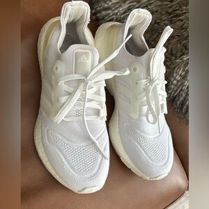 Ladies Adidas Ultra Boost White Running Shoes